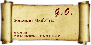 Goszman Oxána névjegykártya