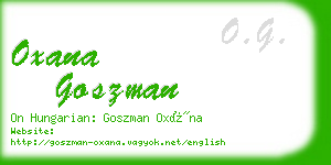 oxana goszman business card